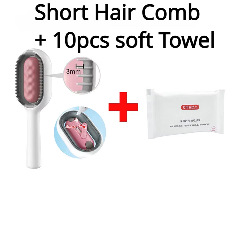 Double Sided Hair Removal Brushes for Cat Dog Pet Grooming Comb with Wipes Kitten Brush Cat Accessories Pet Products