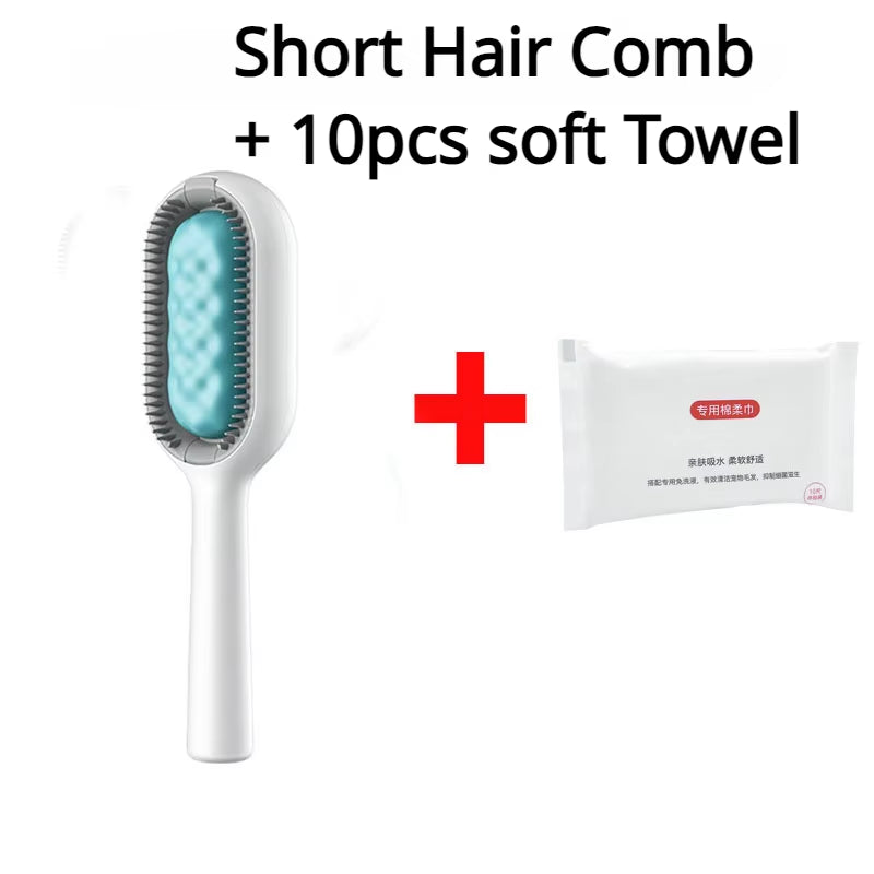 Double Sided Hair Removal Brushes for Cat Dog Pet Grooming Comb with Wipes Kitten Brush Cat Accessories Pet Products