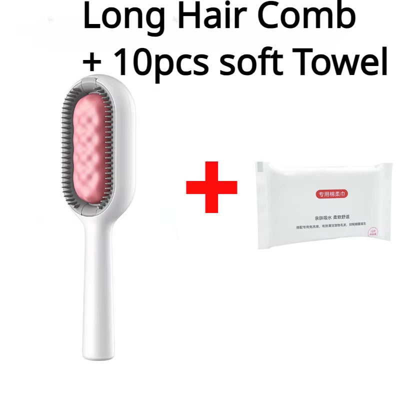 Double Sided Hair Removal Brushes for Cat Dog Pet Grooming Comb with Wipes Kitten Brush Cat Accessories Pet Products