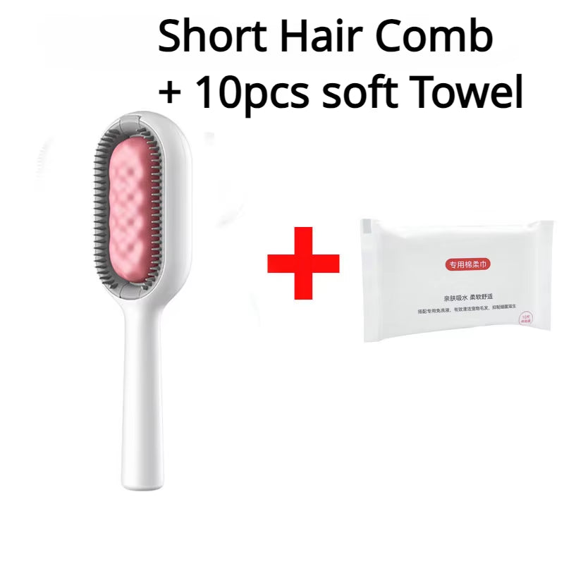 Double Sided Hair Removal Brushes for Cat Dog Pet Grooming Comb with Wipes Kitten Brush Cat Accessories Pet Products