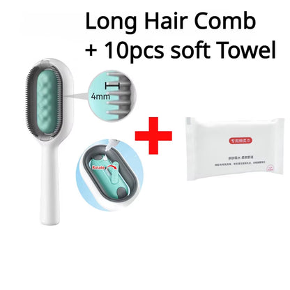 Double Sided Hair Removal Brushes for Cat Dog Pet Grooming Comb with Wipes Kitten Brush Cat Accessories Pet Products