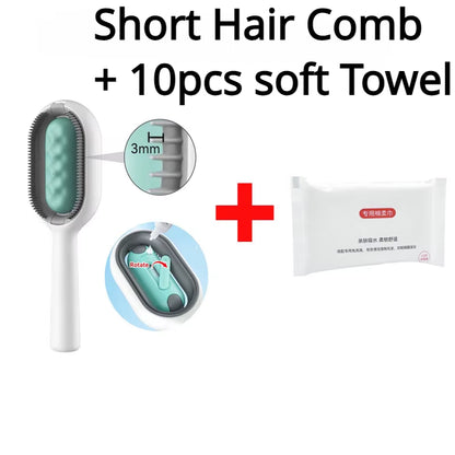 Double Sided Hair Removal Brushes for Cat Dog Pet Grooming Comb with Wipes Kitten Brush Cat Accessories Pet Products