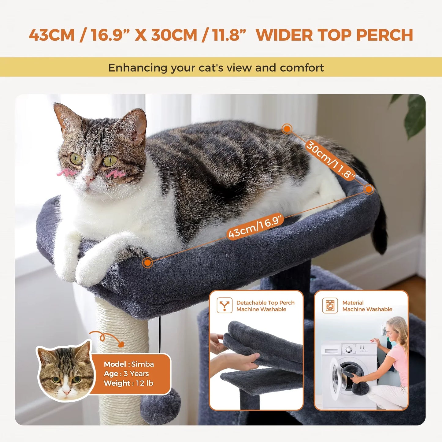 Cat Tree for Large Cats Cat Tower for Indoor - AuraPetsCat Tree for Large Cats Cat Tower for Indoor AuraPets